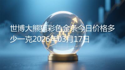 世博大熊猫彩色金条今日价格多少一克2026年03月17日