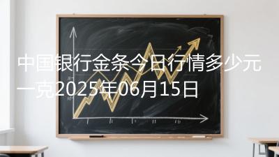 中国银行金条今日行情多少元一克2025年06月15日
