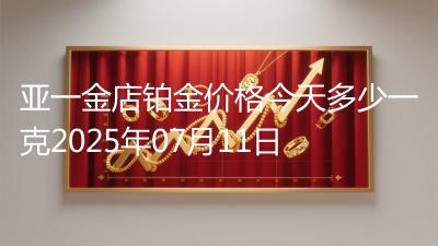 亚一金店铂金价格今天多少一克2025年07月11日
