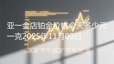 亚一金店铂金价格今天多少元一克2025年11月09日