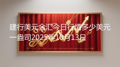 建行美元金汇今日行情多少美元一盎司2025年10月13日