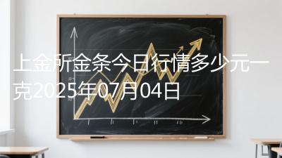 上金所金条今日行情多少元一克2025年07月04日