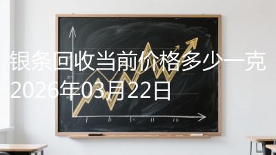 银条回收当前价格多少一克2026年03月22日