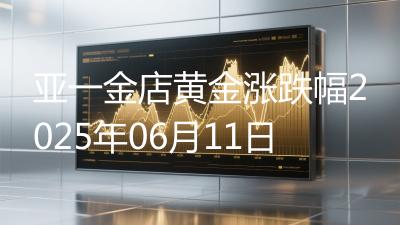 亚一金店黄金涨跌幅2025年06月11日