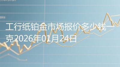 工行纸铂金市场报价多少钱一克2026年01月24日