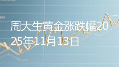 周大生黄金涨跌幅2025年11月13日