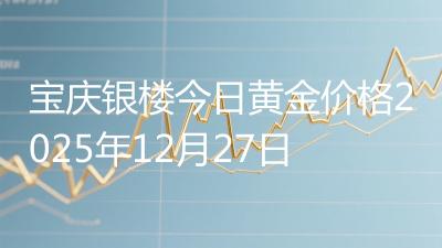 宝庆银楼今日黄金价格2025年12月27日