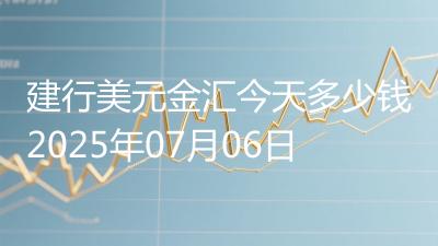 建行美元金汇今天多少钱2025年07月06日