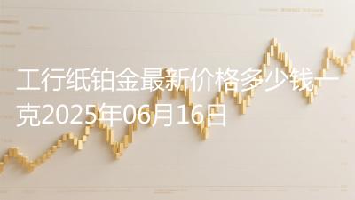工行纸铂金最新价格多少钱一克2025年06月16日