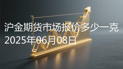 沪金期货市场报价多少一克2025年06月08日