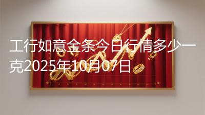 工行如意金条今日行情多少一克2025年10月07日