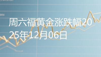 周六福黄金涨跌幅2025年12月06日