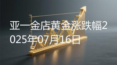 亚一金店黄金涨跌幅2025年07月16日