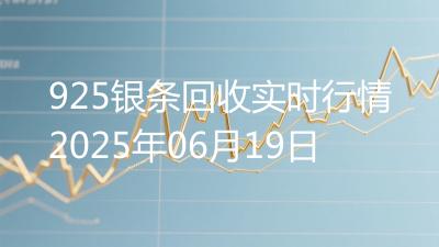 925银条回收实时行情2025年06月19日