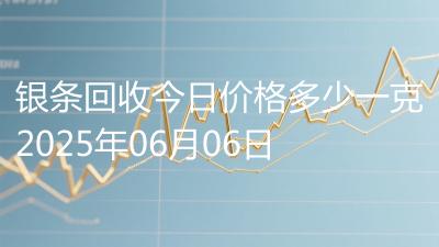 银条回收今日价格多少一克2025年06月06日