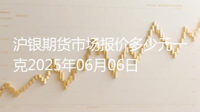 沪银期货市场报价多少元一克2025年06月06日