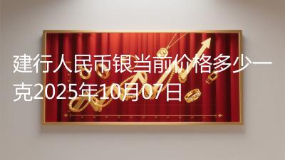 建行人民币银当前价格多少一克2025年10月07日