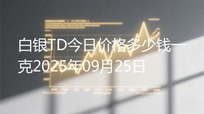 白银TD今日价格多少钱一克2025年09月25日