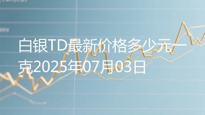白银TD最新价格多少元一克2025年07月03日