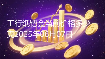 工行纸钯金当前价格多少一克2025年06月07日