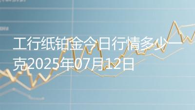 工行纸铂金今日行情多少一克2025年07月12日