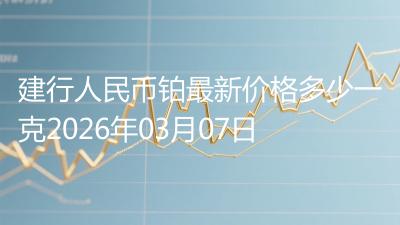 建行人民币铂最新价格多少一克2026年03月07日