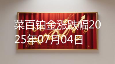 菜百铂金涨跌幅2025年07月04日