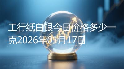 工行纸白银今日价格多少一克2026年01月17日