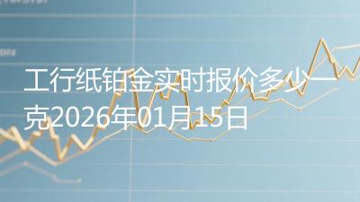 工行纸铂金实时报价多少一克2026年01月15日