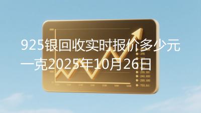 925银回收实时报价多少元一克2025年10月26日