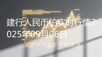 建行人民币铂实时行情2025年09月06日