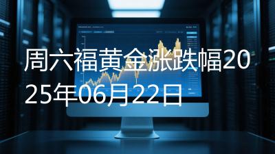 周六福黄金涨跌幅2025年06月22日