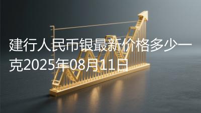 建行人民币银最新价格多少一克2025年08月11日