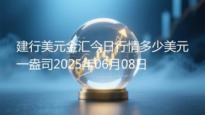 建行美元金汇今日行情多少美元一盎司2025年06月08日