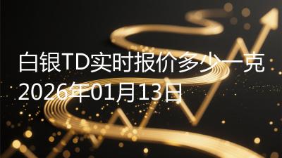 白银TD实时报价多少一克2026年01月13日