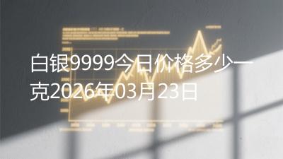 白银9999今日价格多少一克2026年03月23日