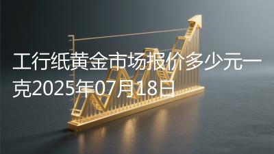 工行纸黄金市场报价多少元一克2025年07月18日