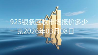 925银条回收市场报价多少一克2026年03月08日