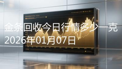 金条回收今日行情多少一克2026年01月07日