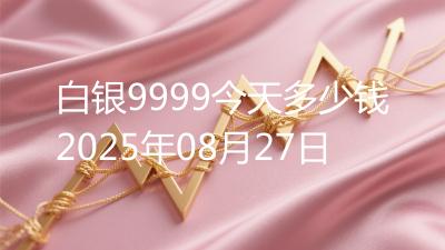 白银9999今天多少钱2025年08月27日