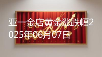 亚一金店黄金涨跌幅2025年06月07日