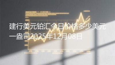 建行美元铂汇今日价格多少美元一盎司2025年12月08日