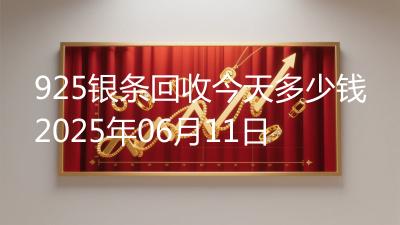 925银条回收今天多少钱2025年06月11日
