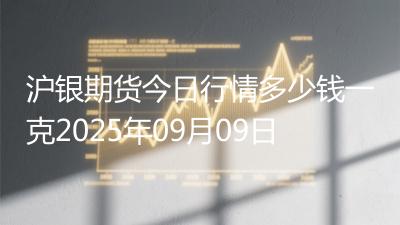 沪银期货今日行情多少钱一克2025年09月09日