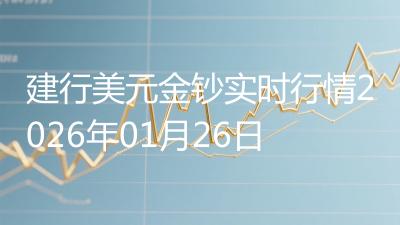 建行美元金钞实时行情2026年01月26日