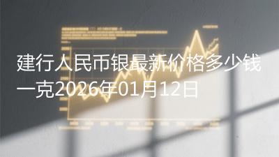 建行人民币银最新价格多少钱一克2026年01月12日