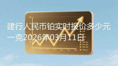 建行人民币铂实时报价多少元一克2026年03月11日