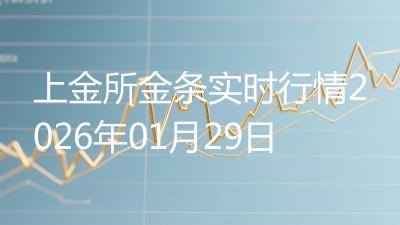 上金所金条实时行情2026年01月29日