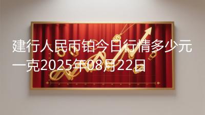 建行人民币铂今日行情多少元一克2025年08月22日