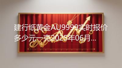 建行纸黄金AU9999实时报价多少元一克2025年06月04日